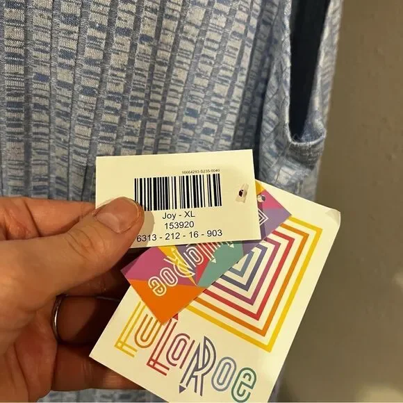 LuLaRoe Joy baby blue open sleeveless duster / sleeveless long cardigan - Picture 6 of 10